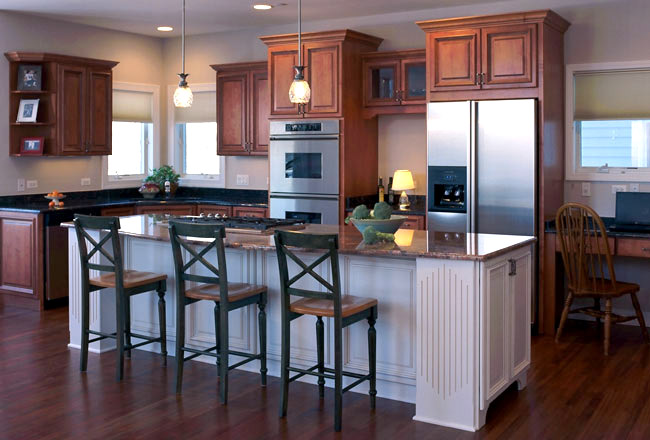 Modern kitchen with breakfast bar